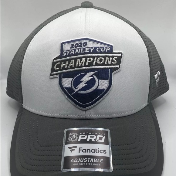 2020 NHL Tampa Bay Lightning Stanley Cup Champions Snap Back Trucker Hat Cap - Picture 2 of 5
